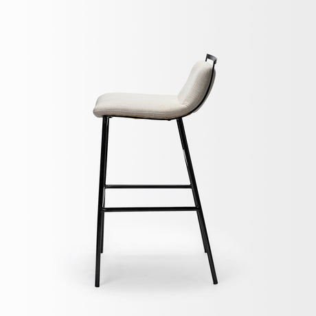 Kavalan Beige Upholstered Seat Gray Metal Frame Counter Stool by Mercana at Eve Furniture