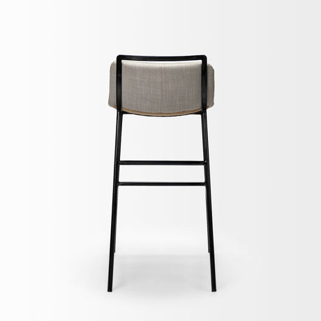 Kavalan Beige Upholstered Seat Gray Metal Frame Counter Stool by Mercana at Eve Furniture