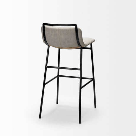 Kavalan Beige Upholstered Seat Gray Metal Frame Counter Stool by Mercana at Eve Furniture