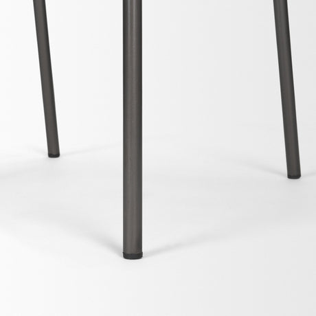 Kavalan Ebony Leather Seat Black Metal Frame Bar Stool by Mercana at Eve Furniture