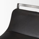 Kavalan Ebony Leather Seat Black Metal Frame Bar Stool by Mercana at Eve Furniture