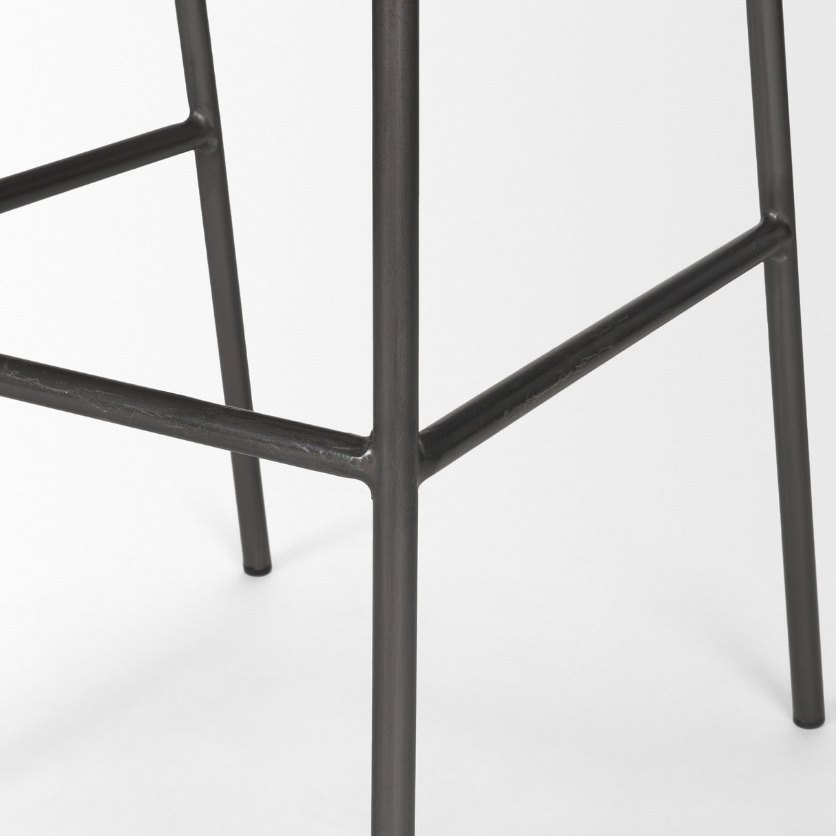Kavalan Ebony Leather Seat Black Metal Frame Bar Stool by Mercana at Eve Furniture