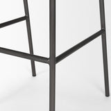 Kavalan Ebony Leather Seat Black Metal Frame Bar Stool by Mercana at Eve Furniture