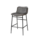 Kavalan Ebony Leather Seat Black Metal Frame Counter Stool by Mercana at Eve Furniture