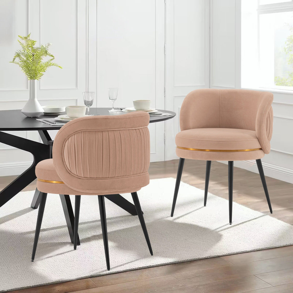 Kaya Dining Chair in Nude (set of 2) by Manhattan Comfort at Eve Furniture