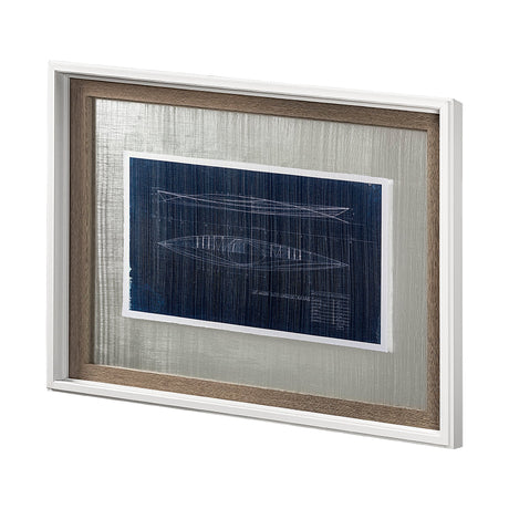 Kayak Blueprint by Dayna a Hand Embellished Textured Framed Art Print Matted under Glass by Mercana at Eve Furniture