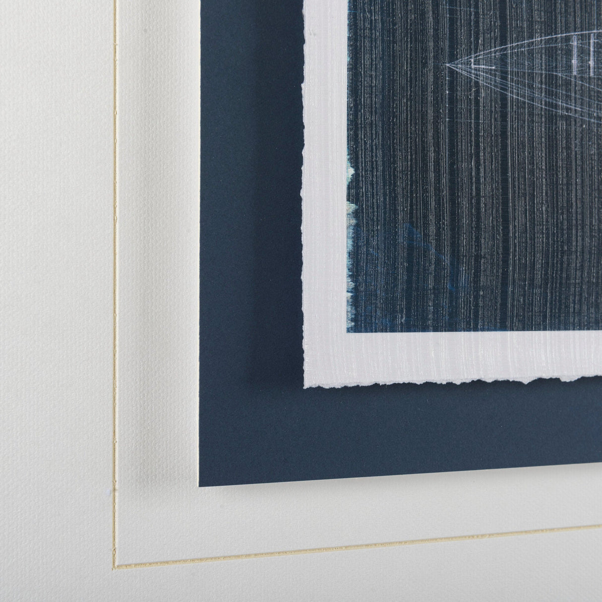 Kayak Blueprint by Dayna a Hand Embellished Textured Framed Art Print Matted under Glass by Mercana at Eve Furniture