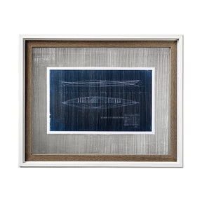 Kayak Blueprint by Dayna a Hand Embellished Textured Framed Art Print Matted under Glass by Mercana at Eve Furniture