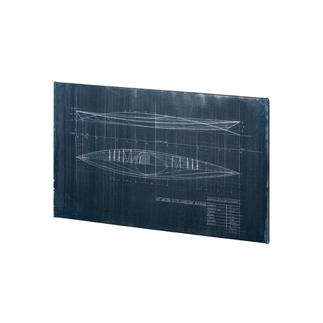 Kayak Blueprint by Fiona H a Hand Embellished Textured Canvas by Mercana at Eve Furniture