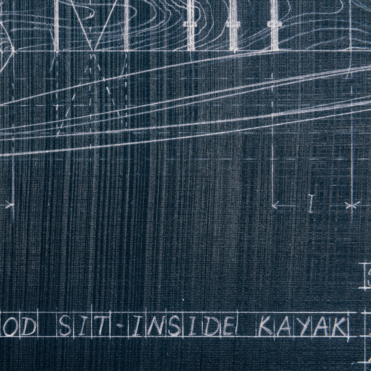 Kayak Blueprint by Fiona H a Hand Embellished Textured Canvas by Mercana at Eve Furniture