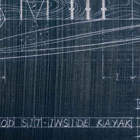 Kayak Blueprint by Fiona H a Hand Embellished Textured Canvas by Mercana at Eve Furniture