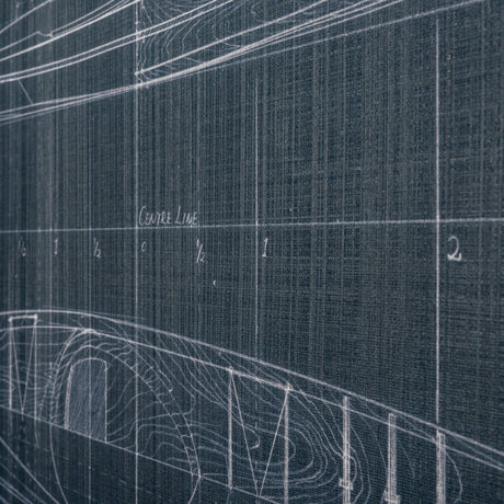 Kayak Blueprint by Fiona H a Hand Embellished Textured Canvas by Mercana at Eve Furniture