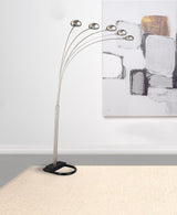 Kayd Chrome 92-inch Arc 5-light Dome Shade Metal Floor Lamp by Coaster at Eve Furniture