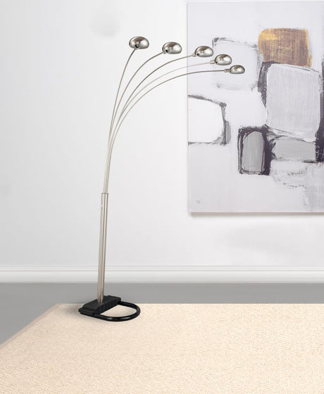 Kayd Chrome 92-inch Arc 5-light Dome Shade Metal Floor Lamp by Coaster at Eve Furniture