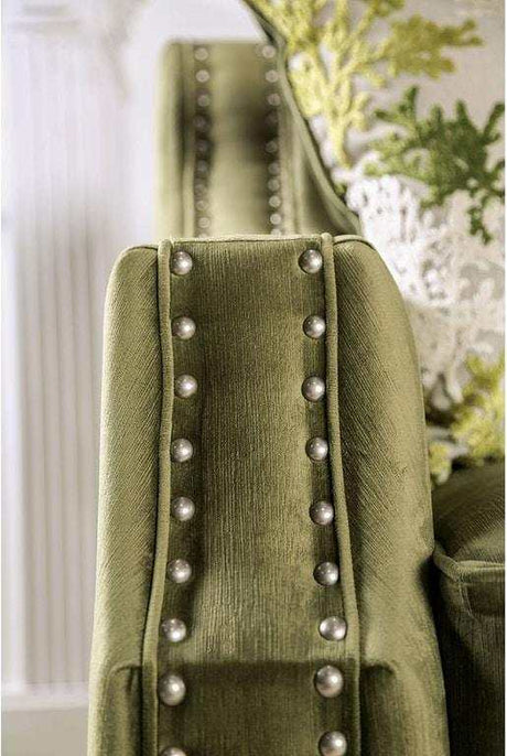 Kaye Green Stationary Sofa & Loveseat by Furniture of America at Eve Furniture