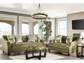 Kaye Green Stationary Sofa & Loveseat by Furniture of America at Eve Furniture