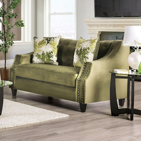 Kaye Green Loveseat by Furniture of America at Eve Furniture