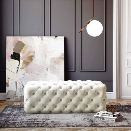 Kaylee Velvet Ottoman by TOV Furniture at Eve Furniture