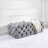 Kaylee Velvet Ottoman by TOV Furniture at Eve Furniture