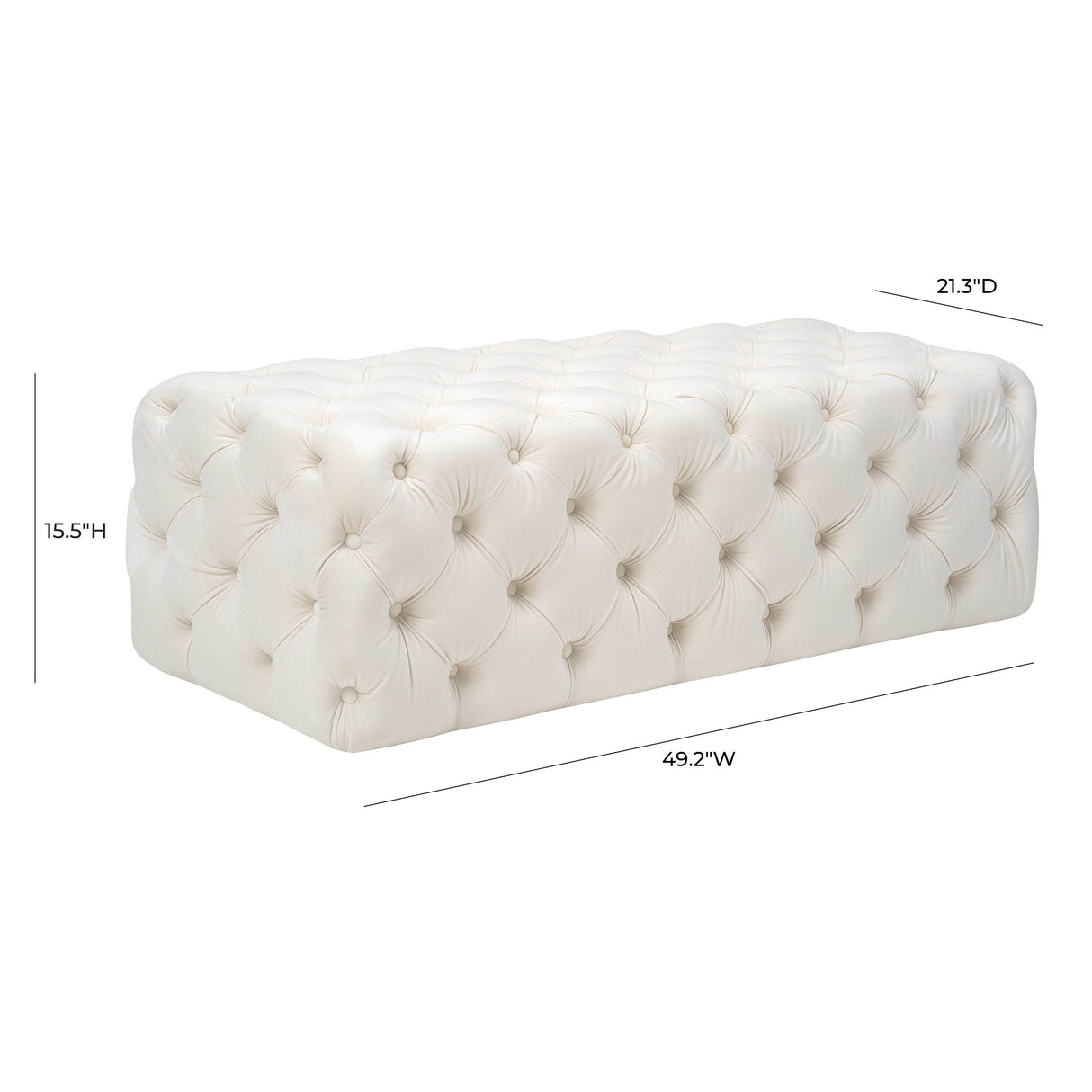 Kaylee Velvet Ottoman by TOV Furniture at Eve Furniture