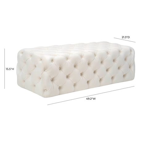 Kaylee Velvet Ottoman by TOV Furniture at Eve Furniture
