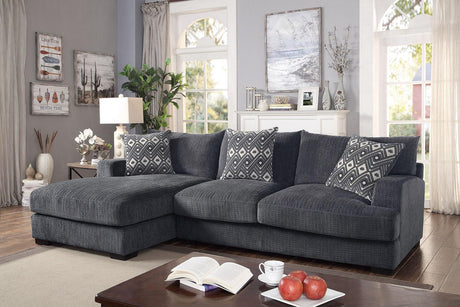 Kaylee Gray L-Sectional with Right Arm Facing Chaise by Furniture of America at Eve Furniture