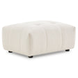 Kaynes Chic Tufted Ivory Boucle Ottoman by Ashcroft Furniture at Eve Furniture