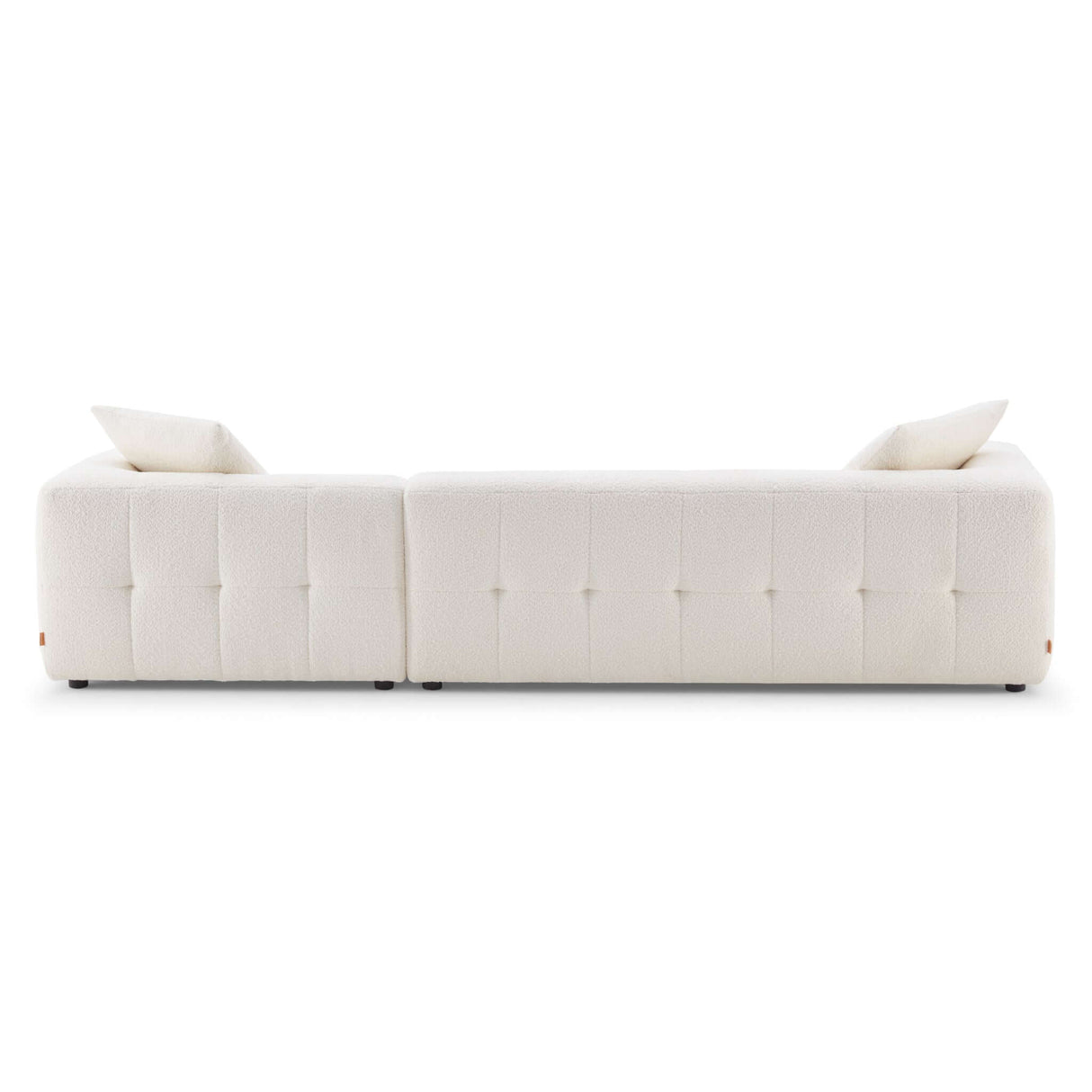 Kaynes Mid-Century Modern Boucle Sectional Sofa Left Sectional / Ivory