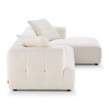 Kaynes Mid-Century Modern Boucle Sectional Sofa Left Sectional / Ivory