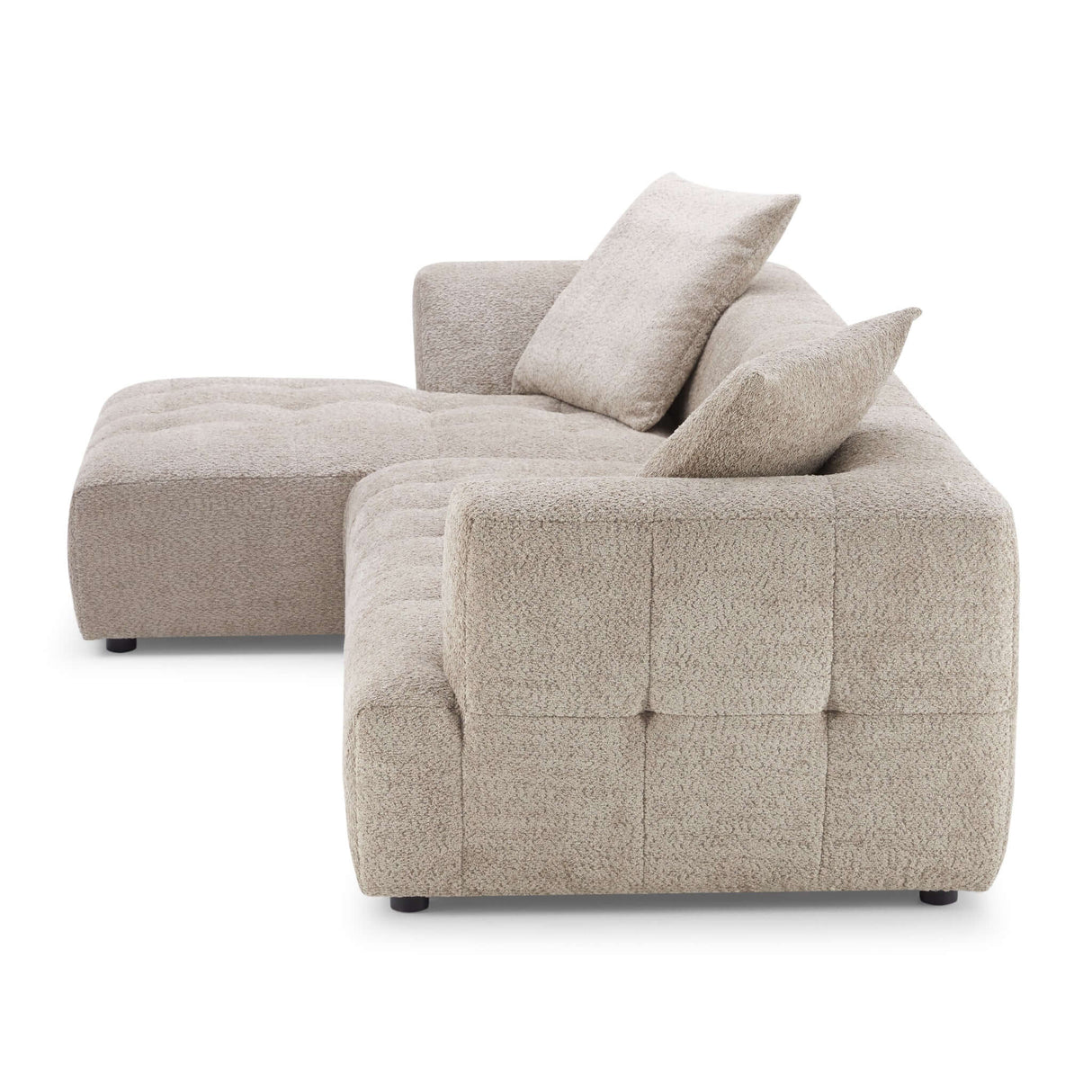 Kaynes Mid-Century Modern Boucle Sectional Sofa Left Sectional / Mocha