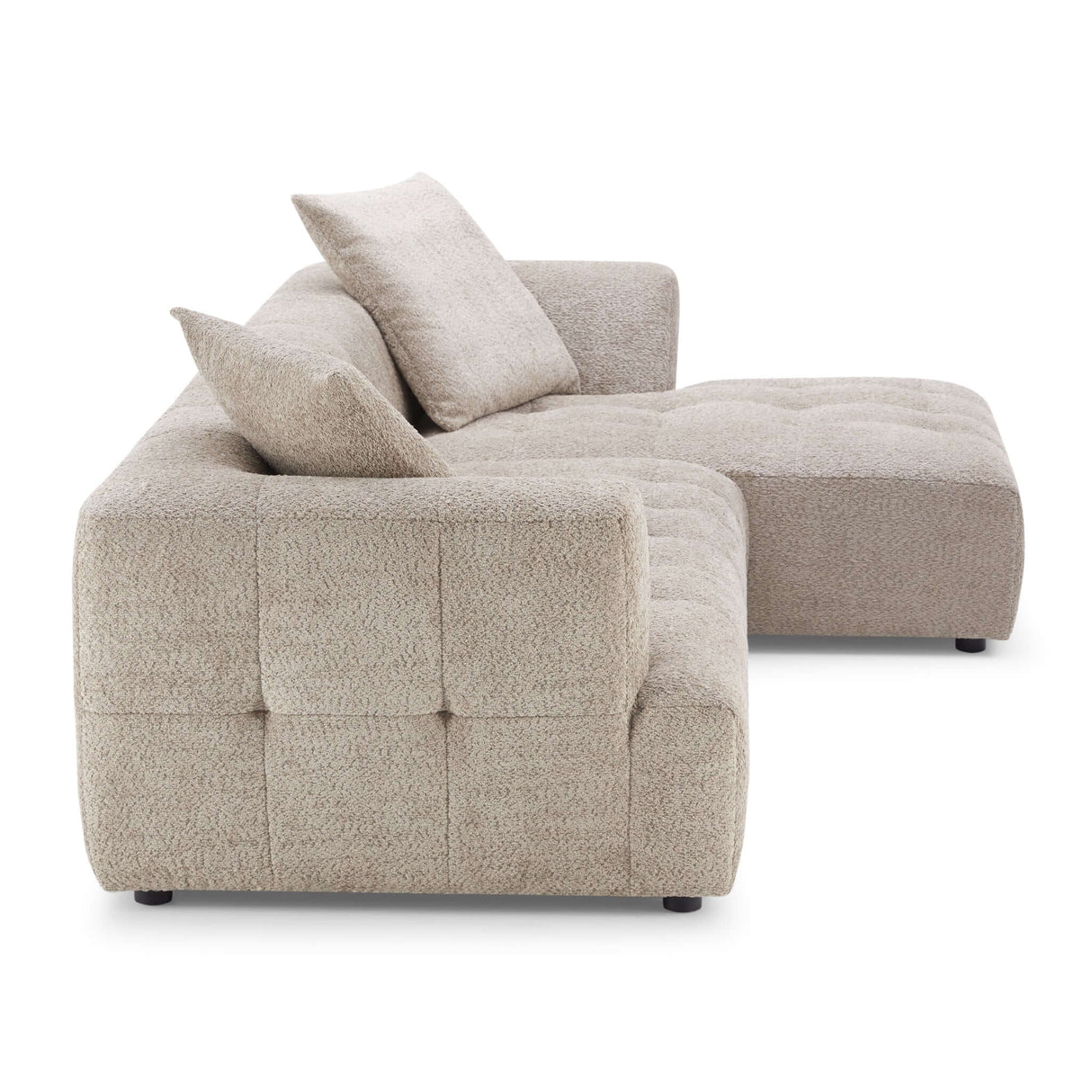Kaynes Mid-Century Modern Boucle Sectional Sofa Left Sectional / Mocha