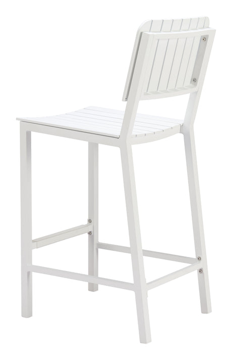 Kayu White Outdoor Barstool by Zuomod at Eve Furniture