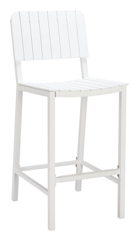 Kayu White Outdoor Barstool by Zuomod at Eve Furniture