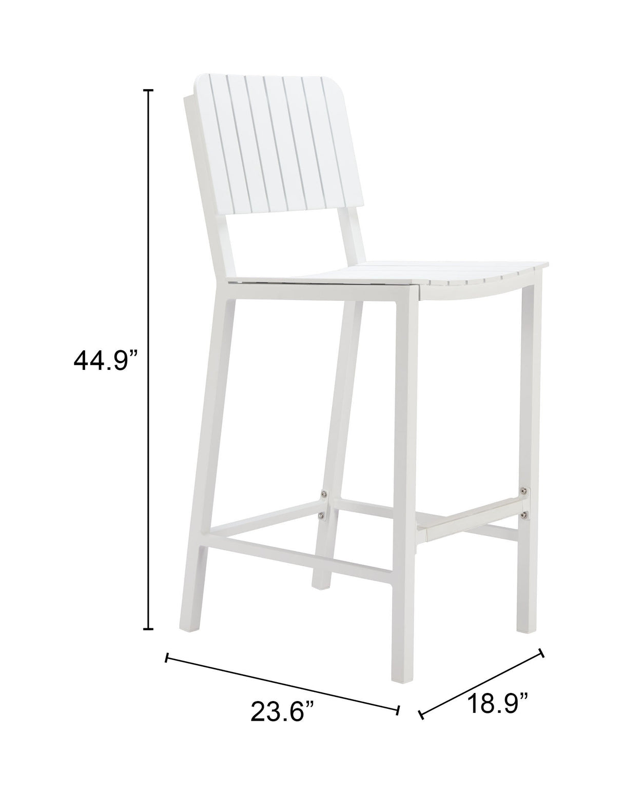 Kayu White Outdoor Barstool by Zuomod at Eve Furniture
