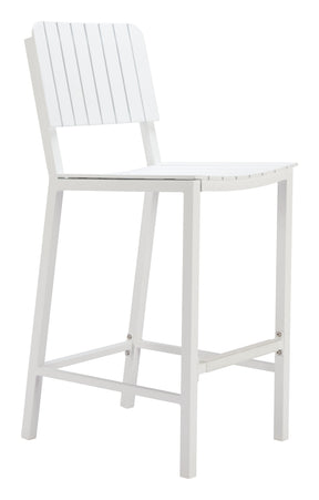 Kayu White Outdoor Barstool by Zuomod at Eve Furniture