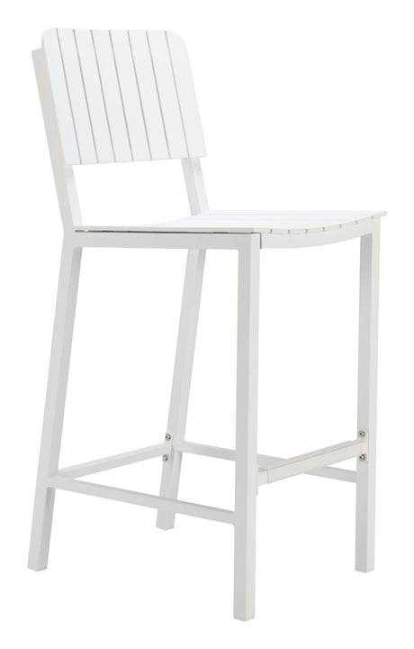 Kayu White Outdoor Barstool by Zuomod at Eve Furniture