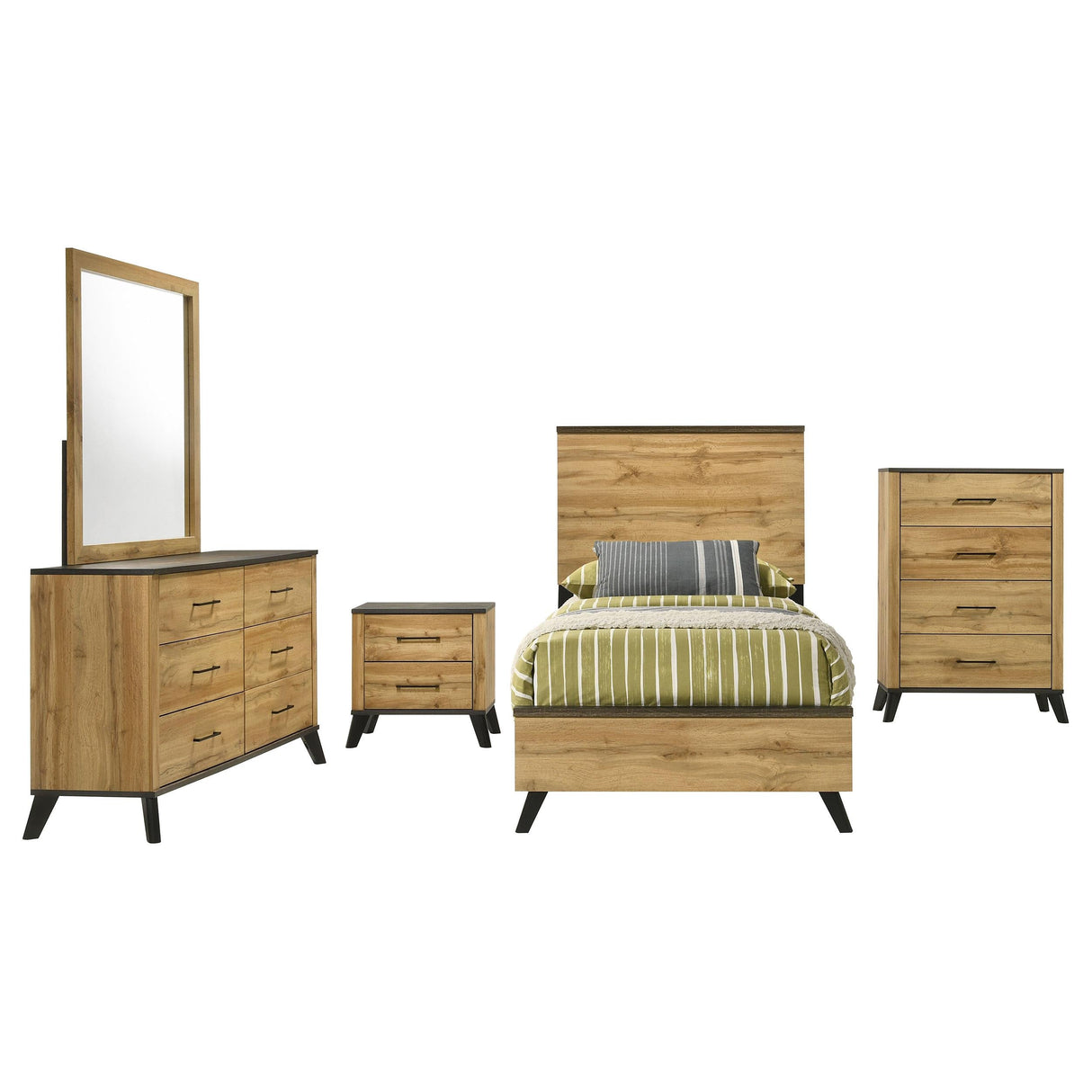 Kaywood Natural Pine 5-Piece Twin Bedroom Set