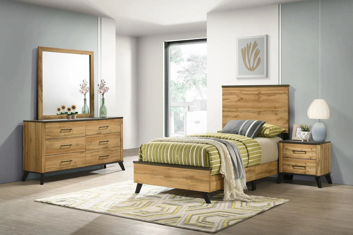 Kaywood Natural Pine 4-Piece Twin Bedroom Set by Coaster at Eve Furniture