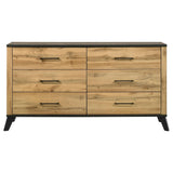 Kaywood Natural Pine 6-drawer Dresser Cabinet by Coaster at Eve Furniture