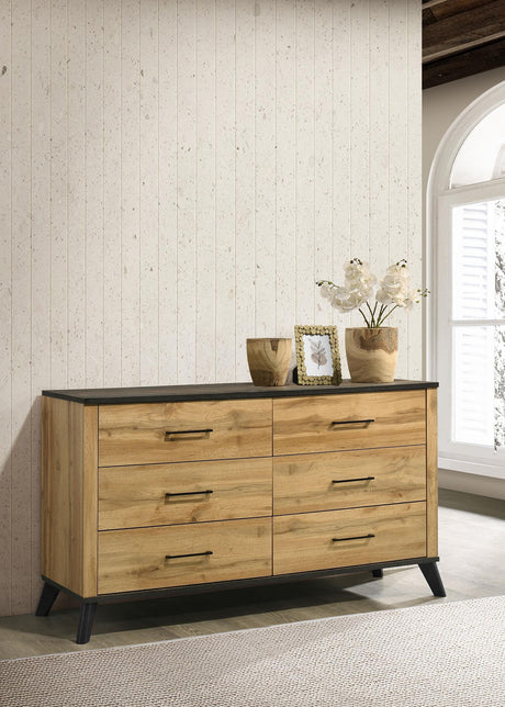 Kaywood Natural Pine 6-drawer Dresser Cabinet by Coaster at Eve Furniture