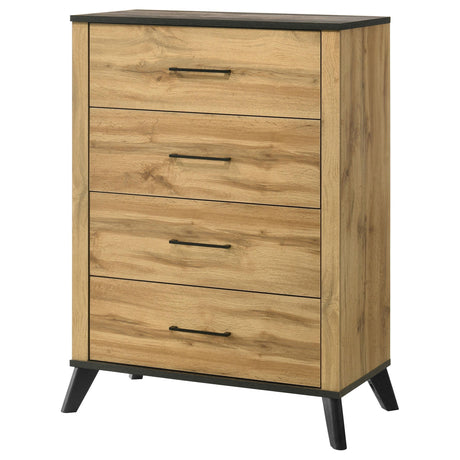 Kaywood 4-drawer Bedroom Chest of Drawers Natural Pine by Coaster at Eve Furniture