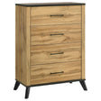 Kaywood 4-drawer Bedroom Chest of Drawers Natural Pine by Coaster at Eve Furniture