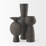 Kaz 6.7L x 5.5W x 11.2H Earthy Brown Ceramic Vase by Mercana at Eve Furniture