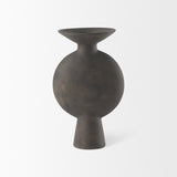 Kaz 6.7L x 5.5W x 11.2H Earthy Brown Ceramic Vase by Mercana at Eve Furniture