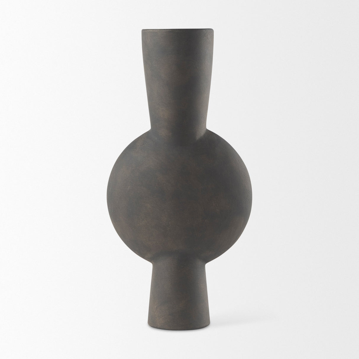 Kaz 8.3L x 3.9W x 16.7H Earthy Brown Ceramic Vase by Mercana at Eve Furniture