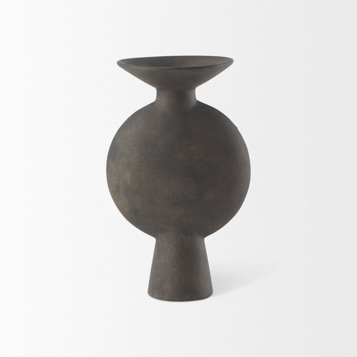 Kaz Earthy Brown Ceramic Vase by Mercana at Eve Furniture