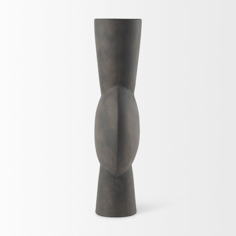 Kaz Earthy Brown Ceramic Vase by Mercana at Eve Furniture