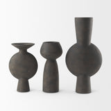 Kaz Earthy Brown Ceramic Vase by Mercana at Eve Furniture