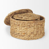 Kea Set of 3 Nesting Water Hyacinth Boxes with Lids by Mercana at Eve Furniture
