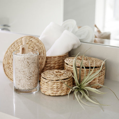 Kea Set of 3 Nesting Water Hyacinth Boxes with Lids by Mercana at Eve Furniture